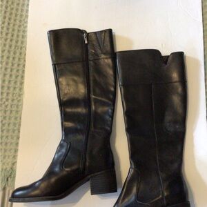 Franco Sarto Black Leather Heeled Boots